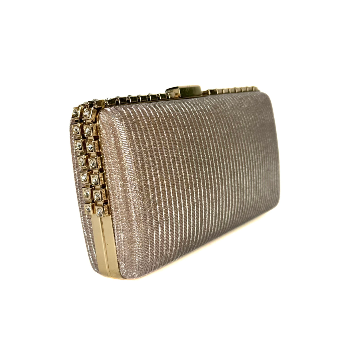 Shimmer Crystal Spike-Edge Clutch (Golden)