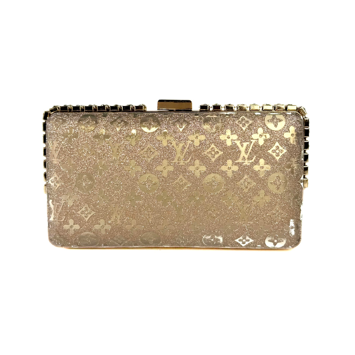 Shimmer Crystal Spike-Edge Clutch (Golden)