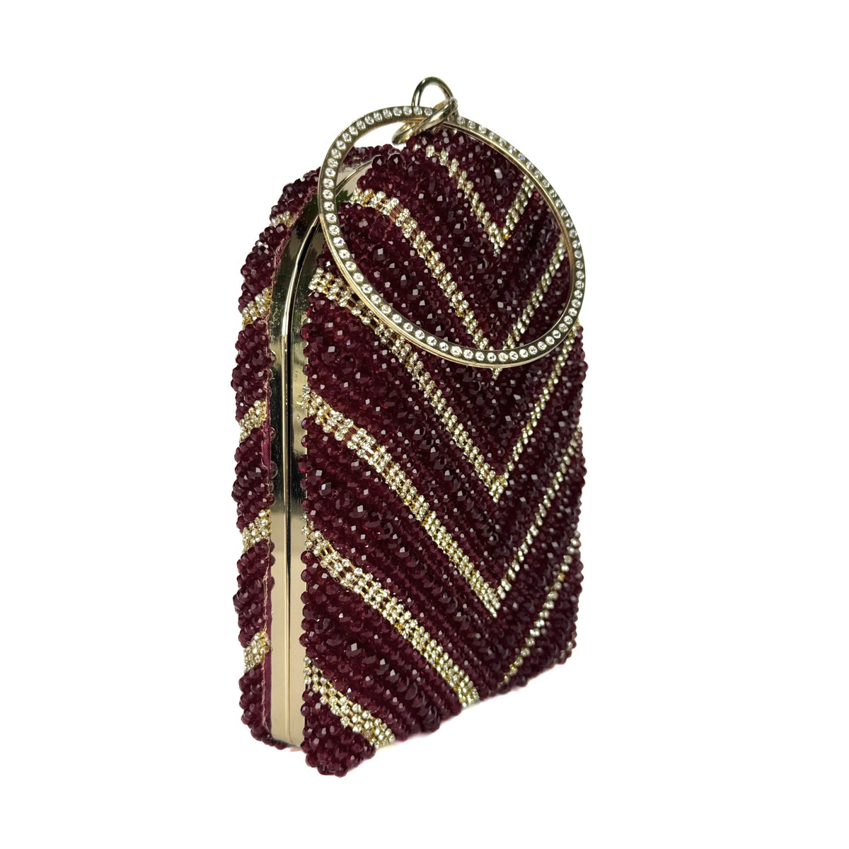 Crystal Elegance Clutch(Maroon)