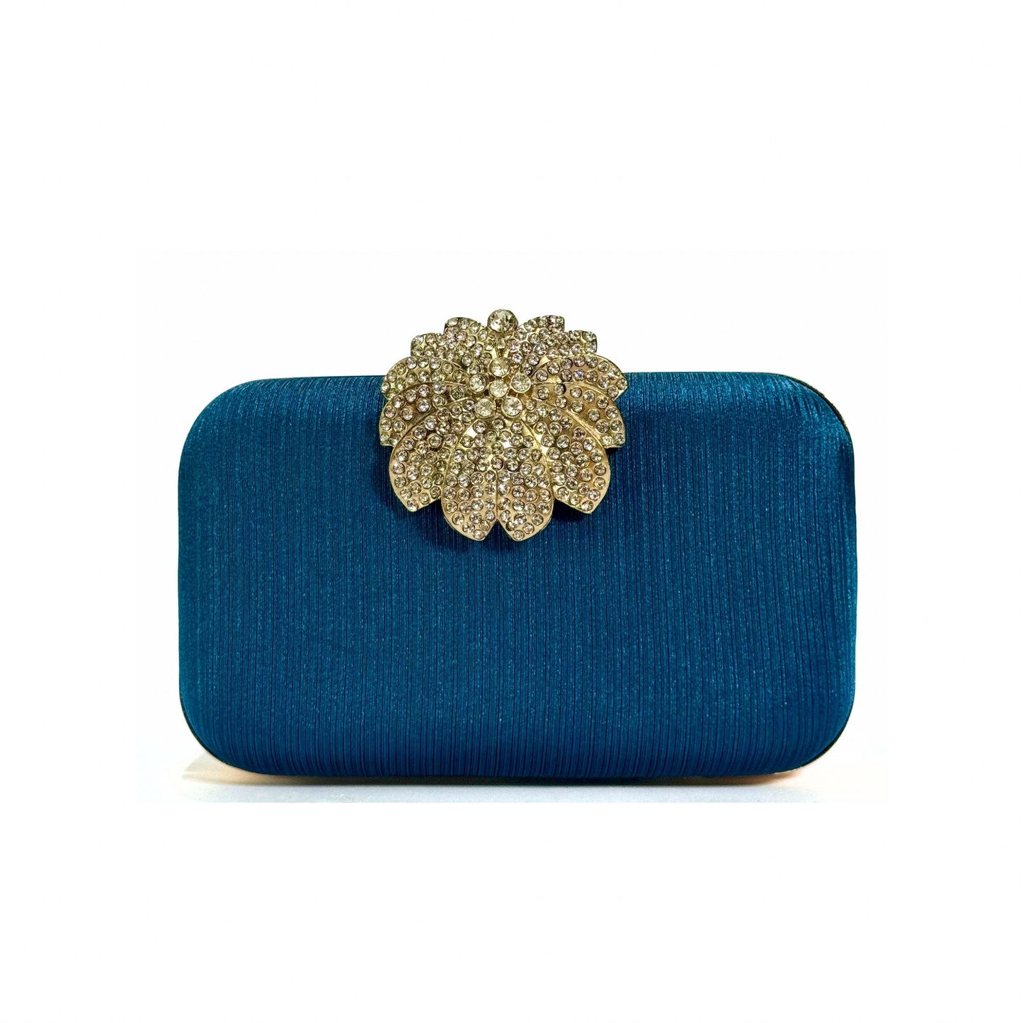 Crystal Bloom Brooch Clutch (Zinc)