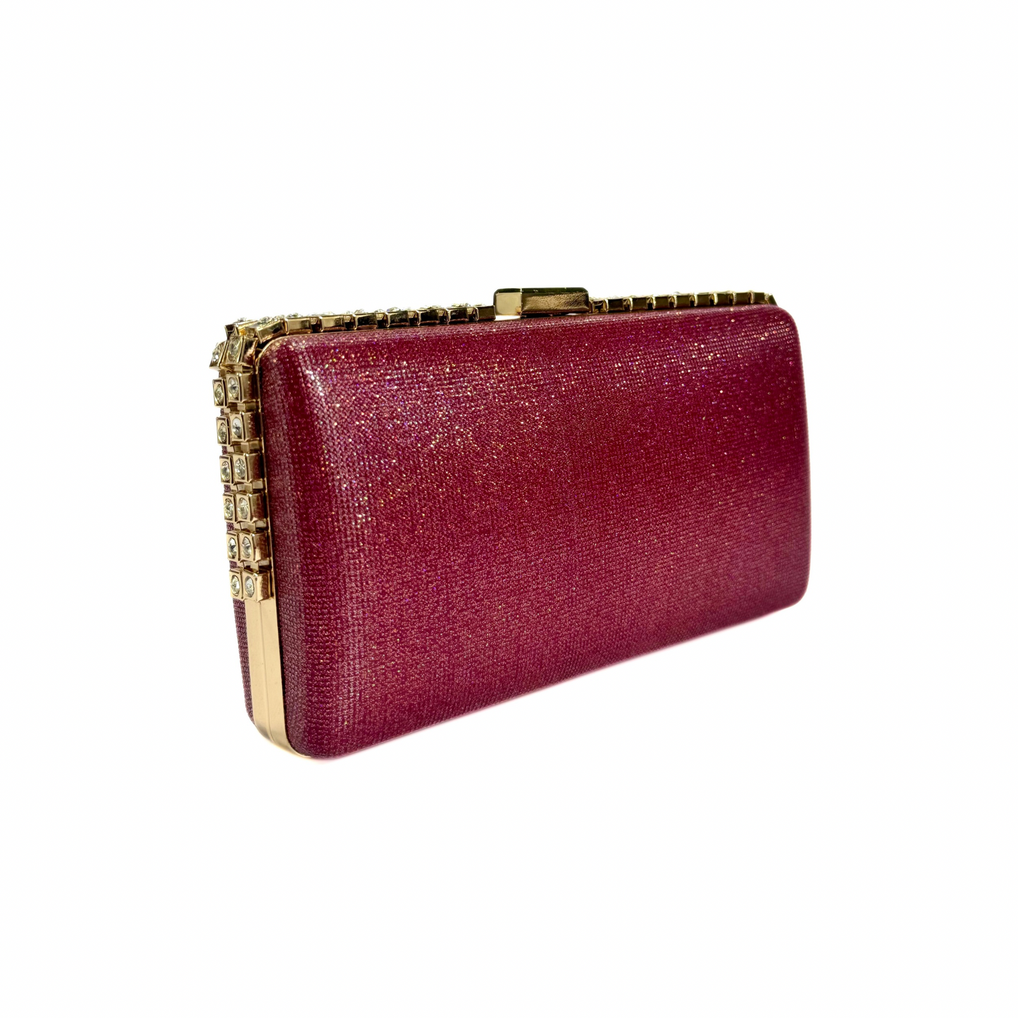 Shimmer Crystal Spike-Edge Clutch (Maroon)