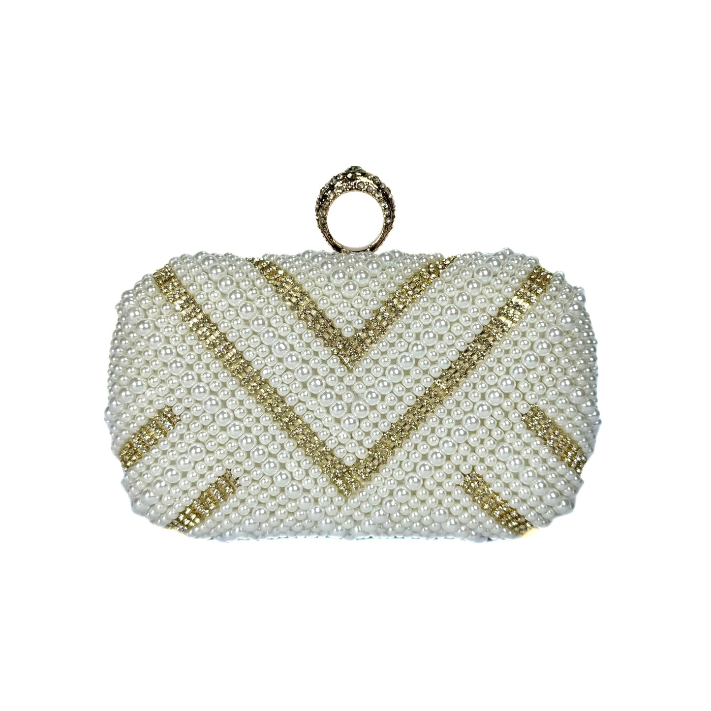 Radiant Pearl Ring Clutch (D3 White)