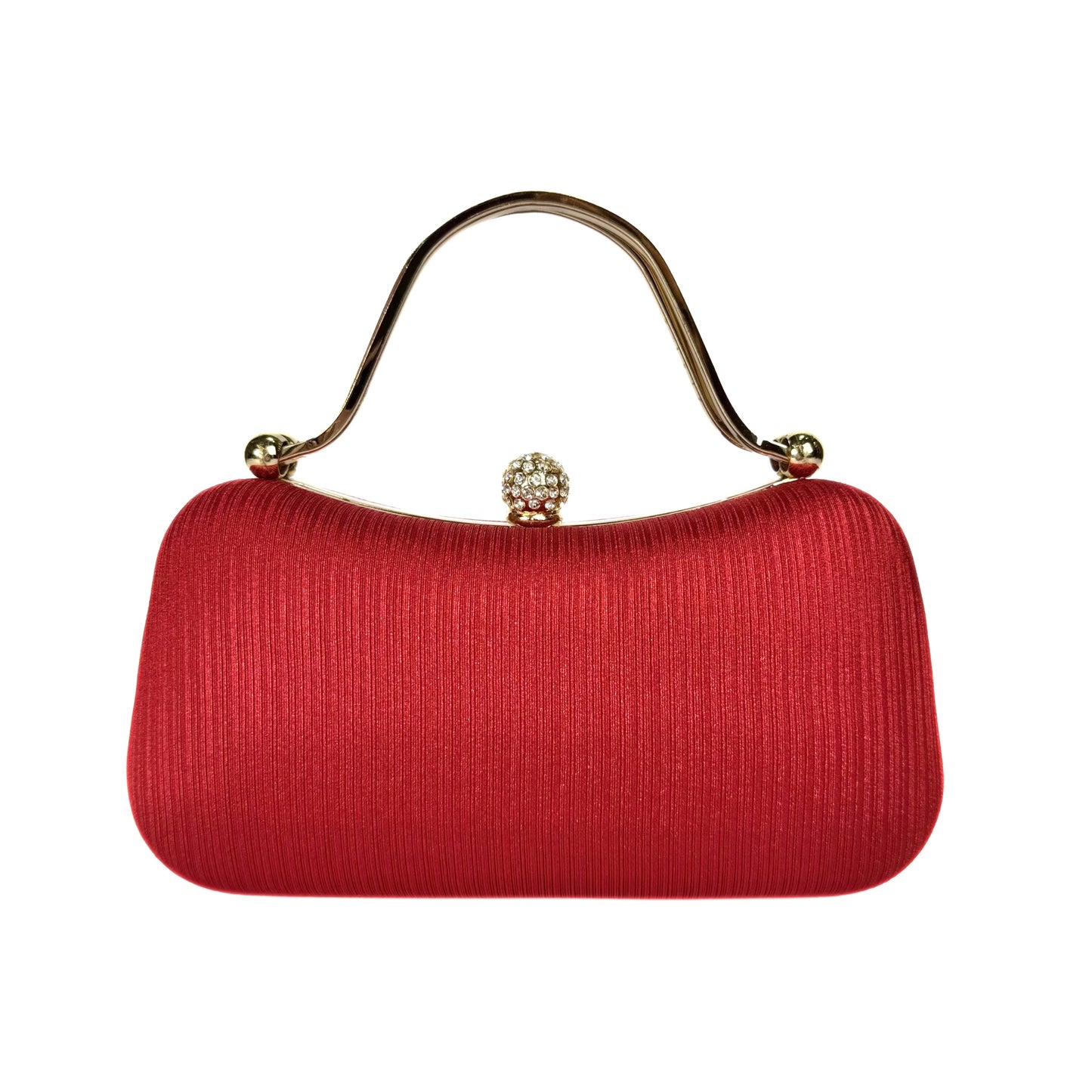 Crystal Sphere Clasp Clutch (Red)