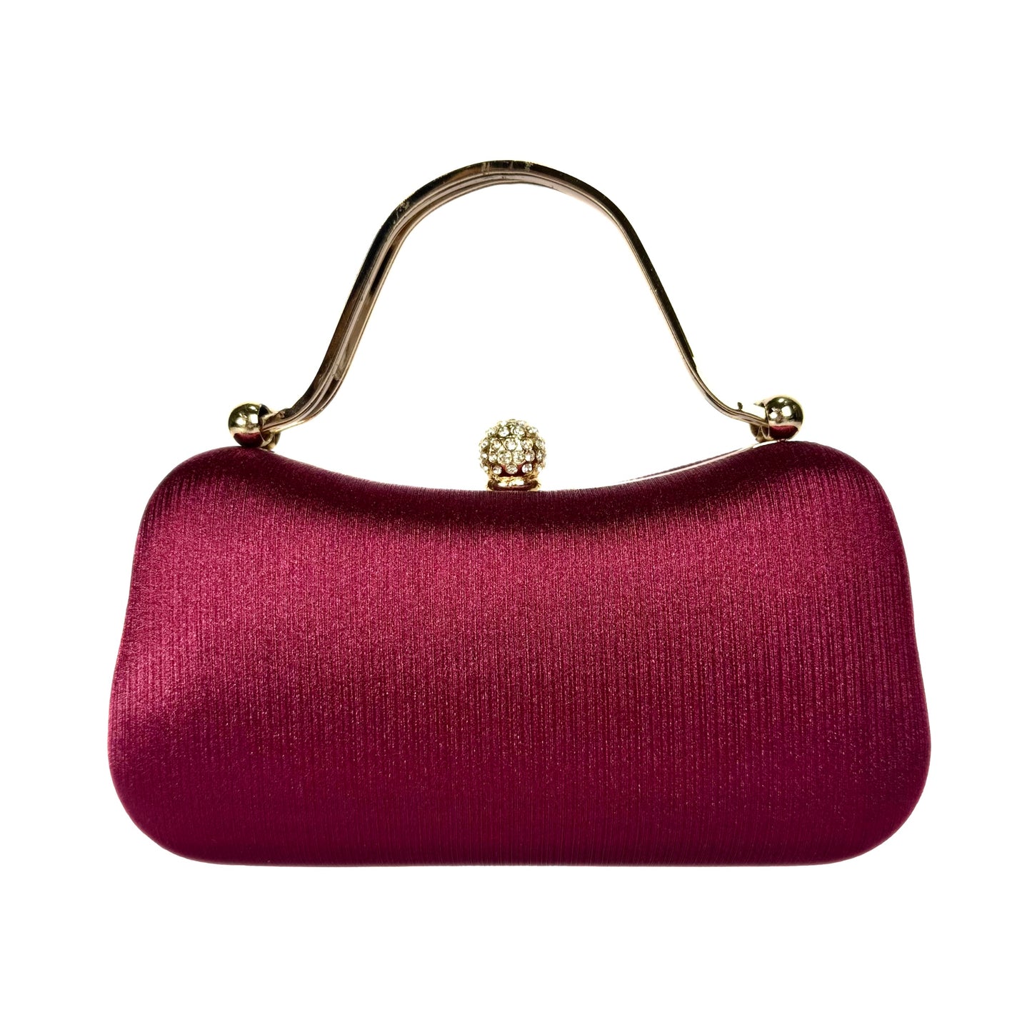Crystal Sphere Clasp Clutch (Maroon)
