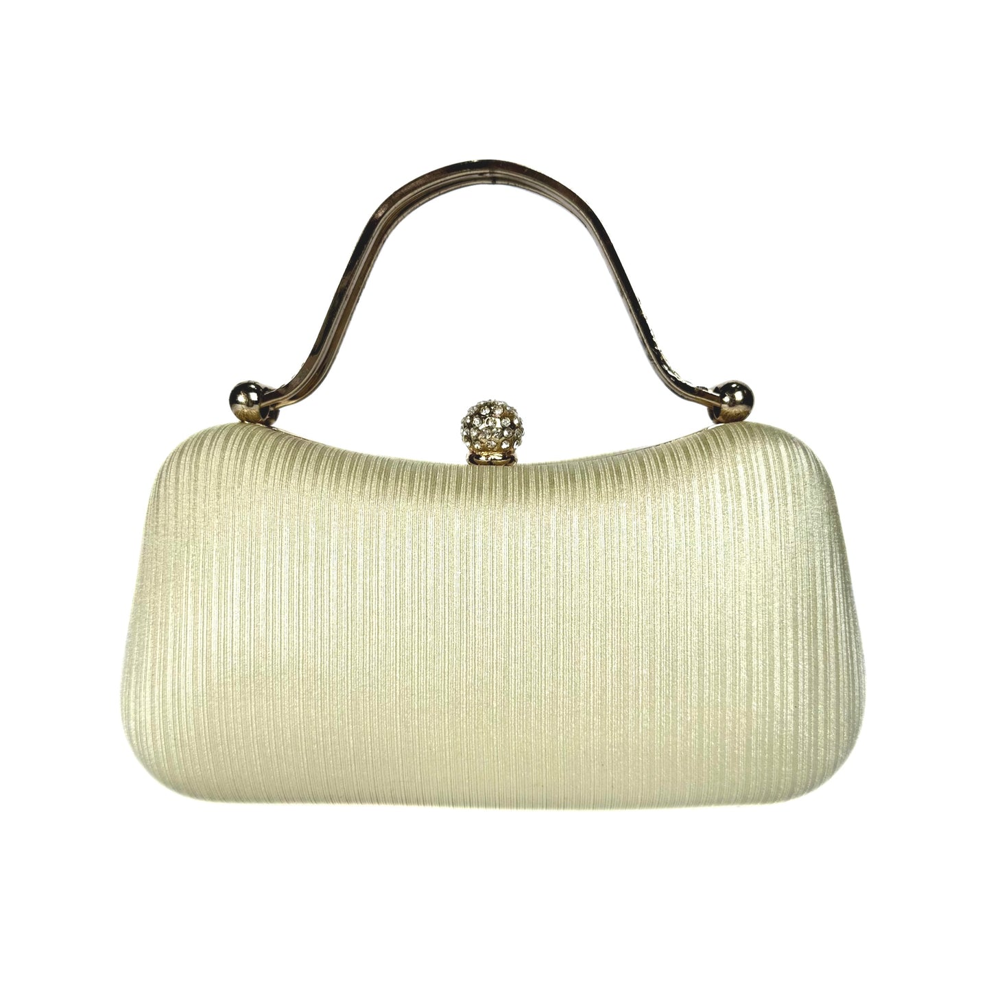 Crystal Sphere Clasp Clutch (Biege)