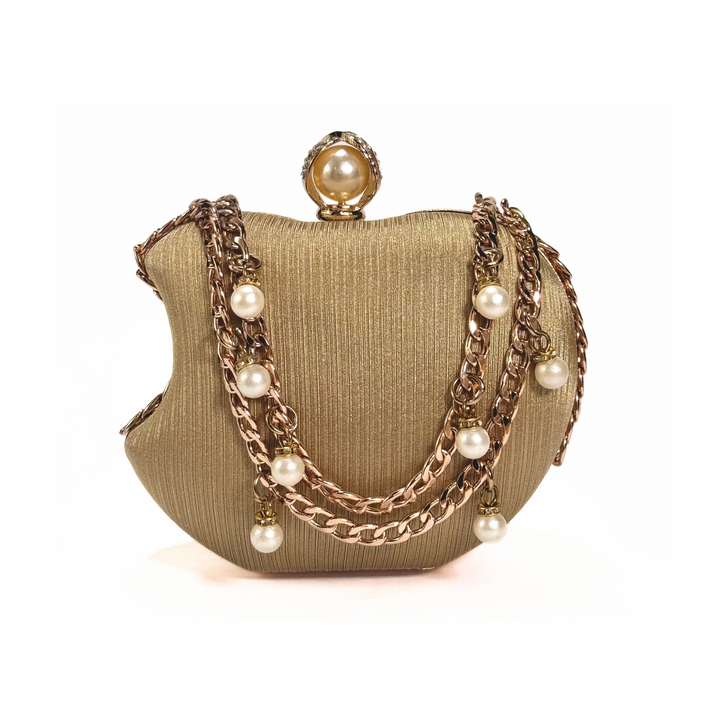 Luxury Apple Shape Party Clutch (Golden)