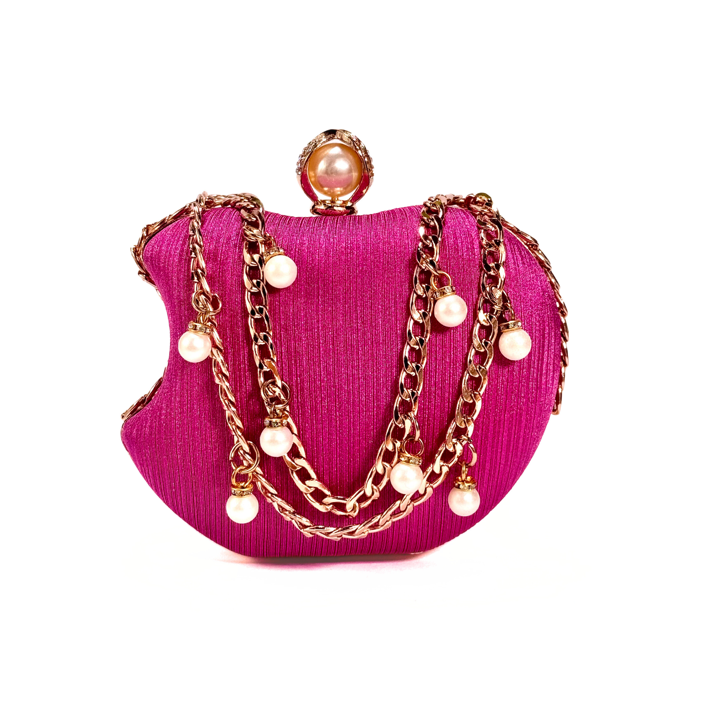 Luxury Apple Shape Party Clutch (Pink)