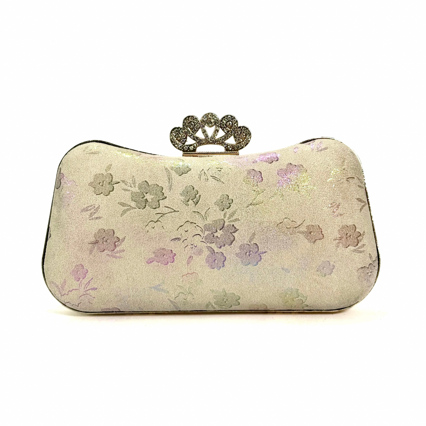 Floral Embossed Clutch (Beige)