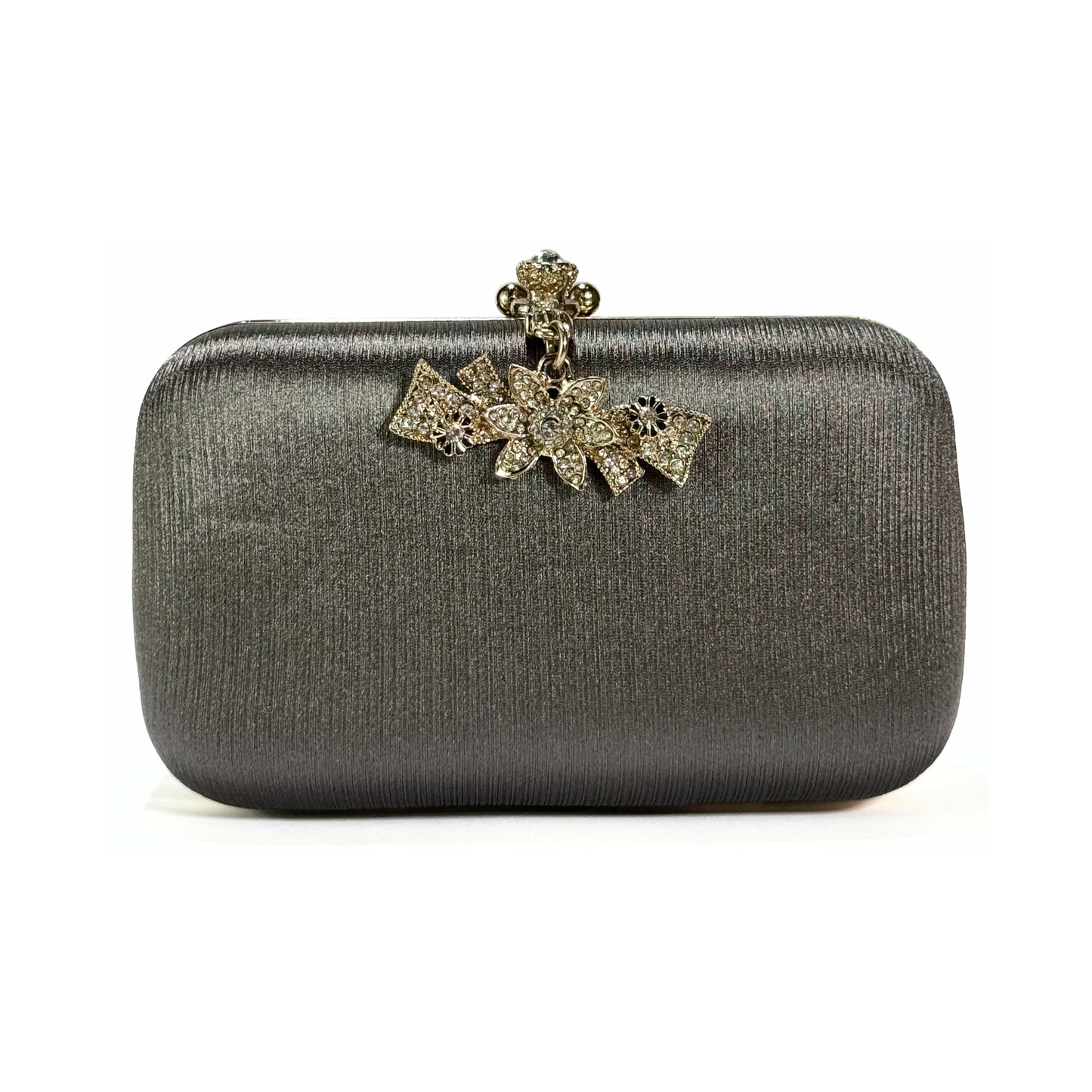 Flower Hanging Brooch Clutch (Grey)