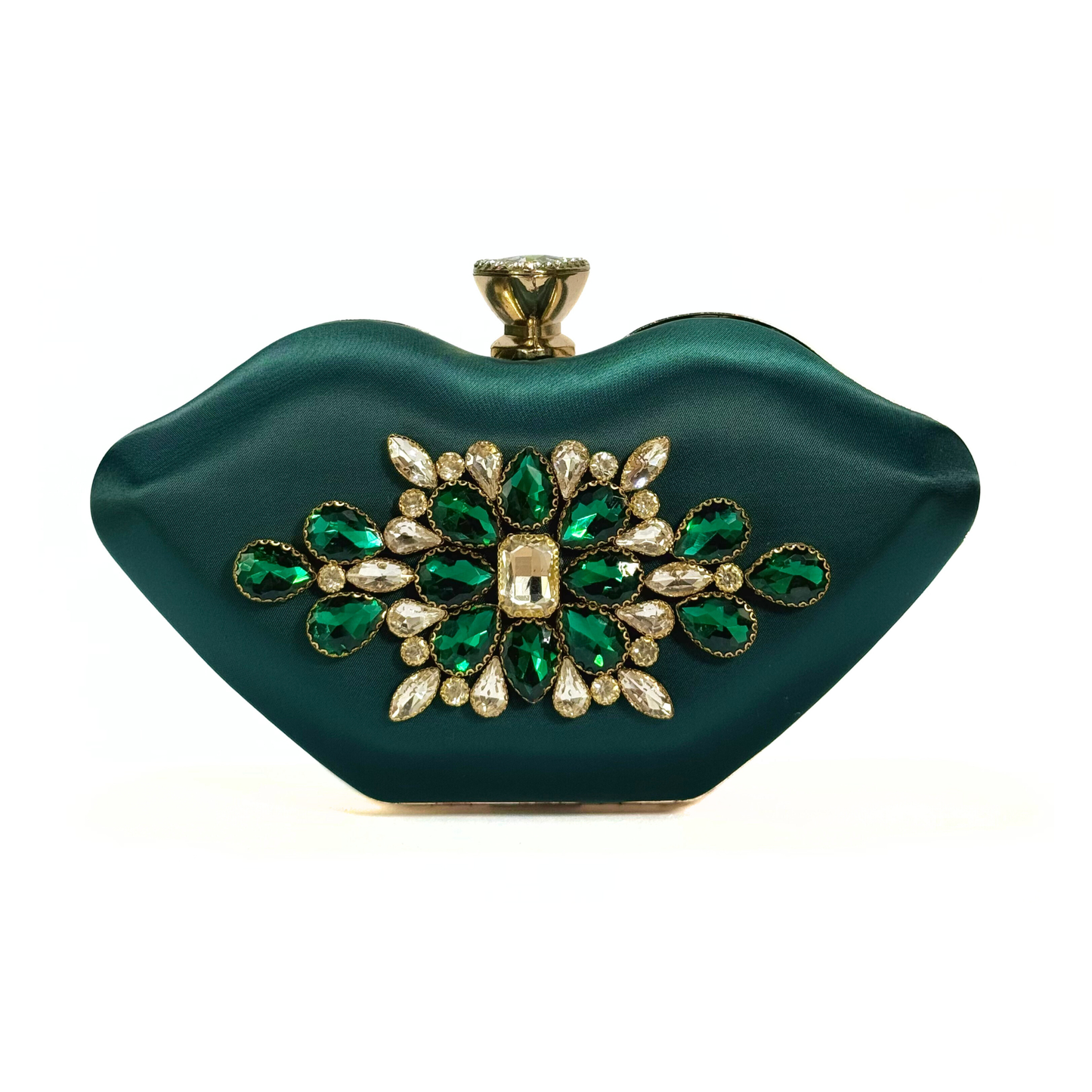 Luxury Lip Shape Clutch (Dark Green)