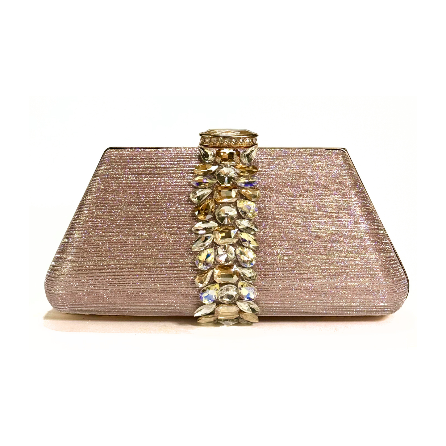 Midnight Crystal Embellished Clutch (Rose Gold)