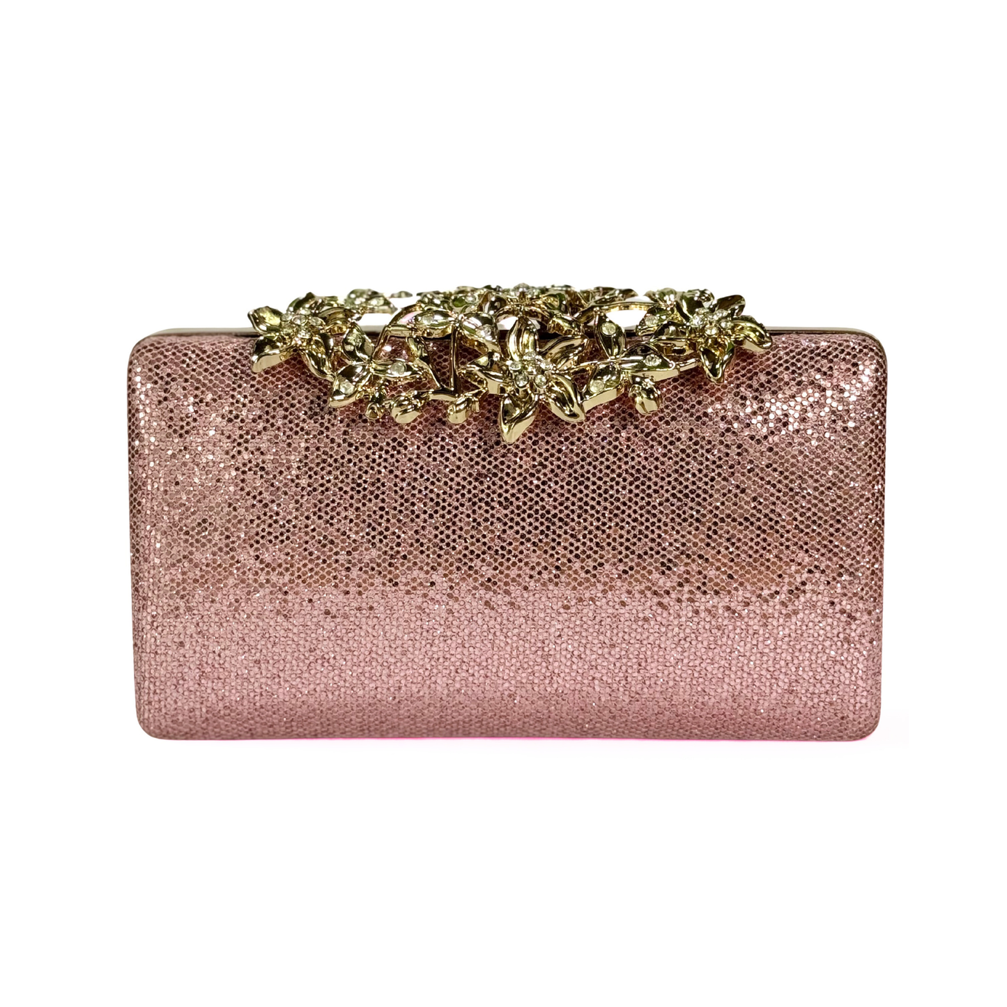Sparkling Floral Brooch Clutch (Pink)