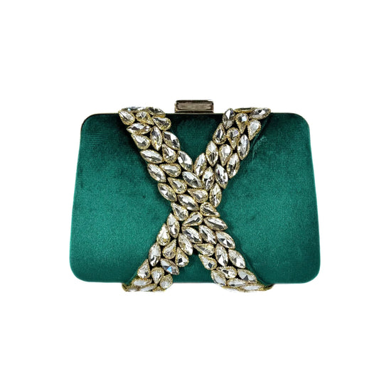 Majestic X Embelished Clutch (Maroon)
