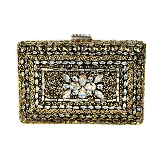 Kundan Jewel Clutch (Golden)