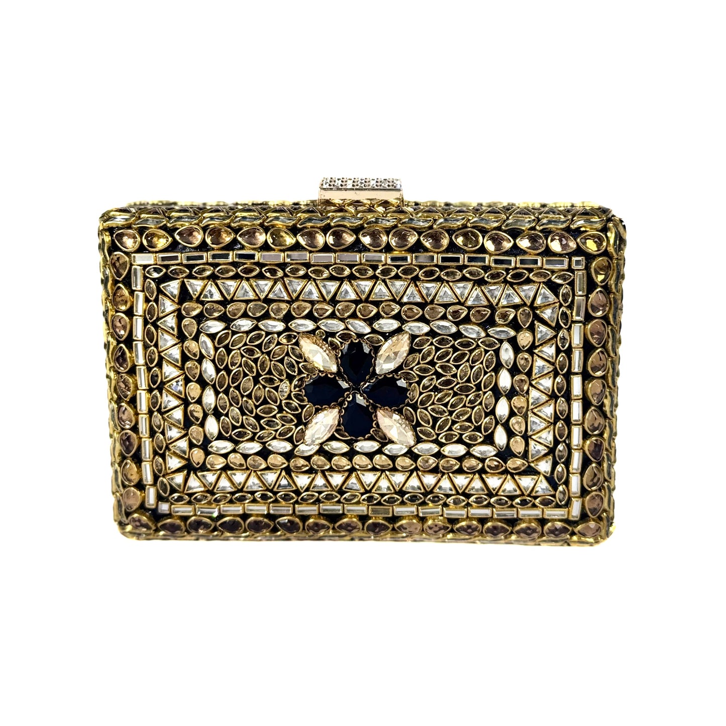Kundan Jewel Clutch (Black)