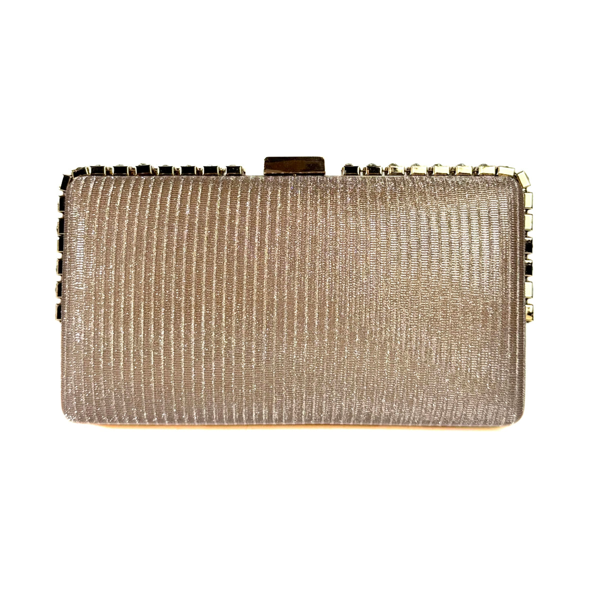 Shimmer Crystal Spike-Edge Clutch (Golden)