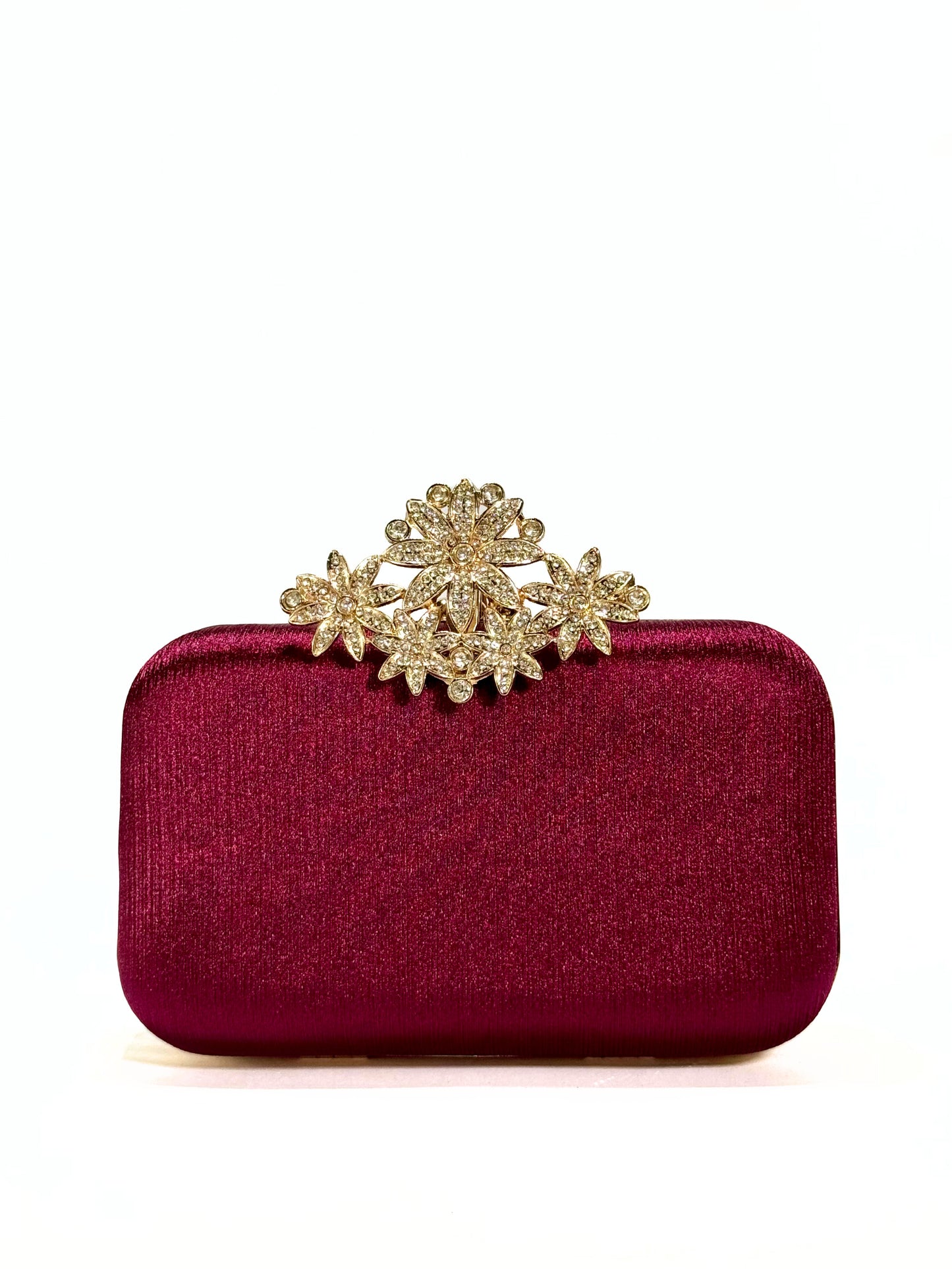Floral Brooch Clutch(Maroon)