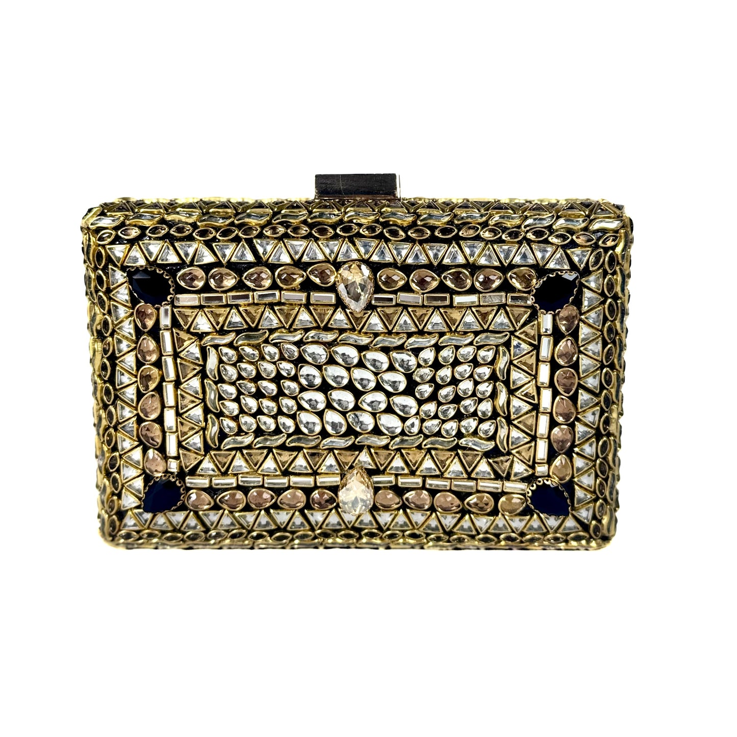 Kundan Jewel Clutch (Black)