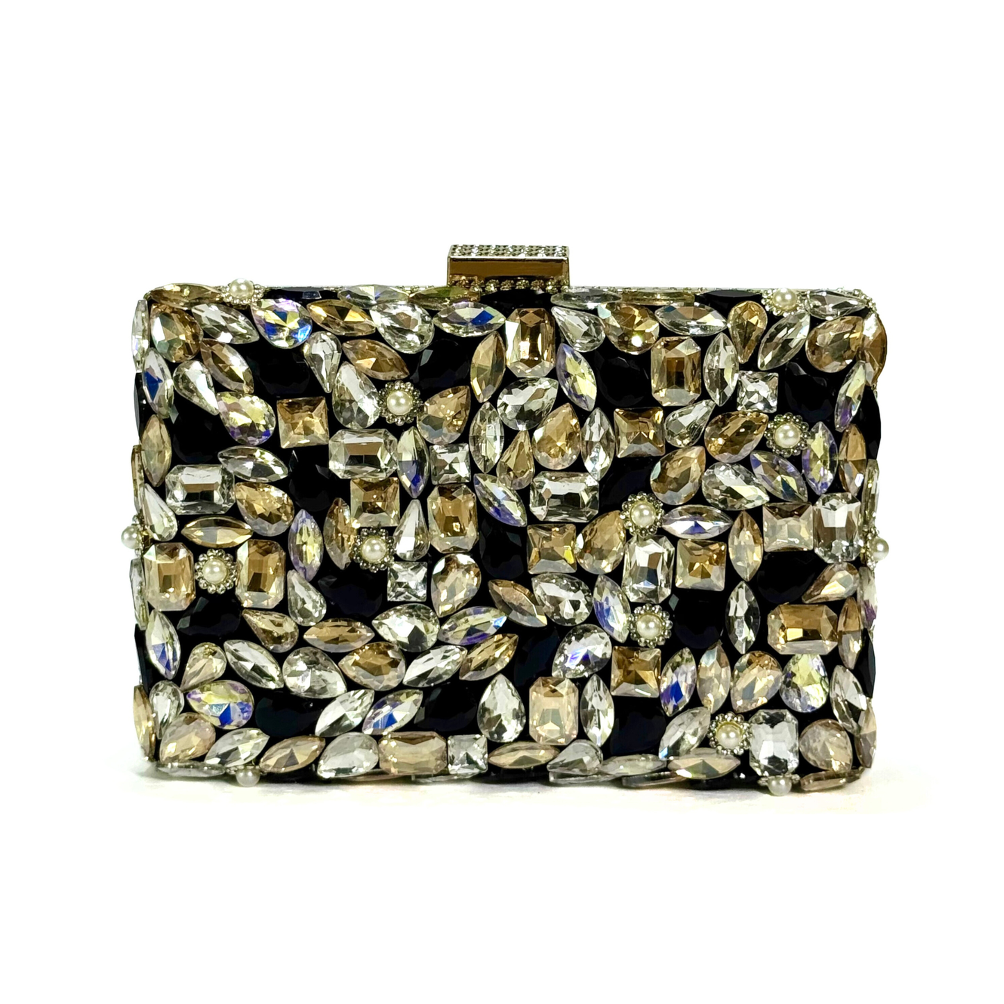Crystal Embellished Clutch (D1 Black)