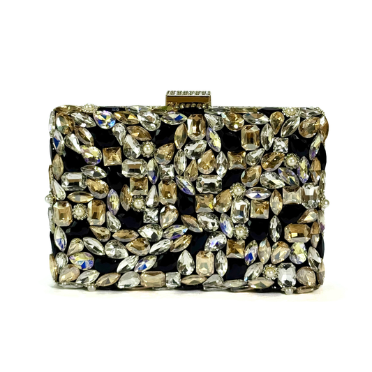 Crystal Embellished Clutch (D1 Black)