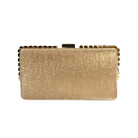 Shimmer Crystal Spike-Edge Clutch (Golden)