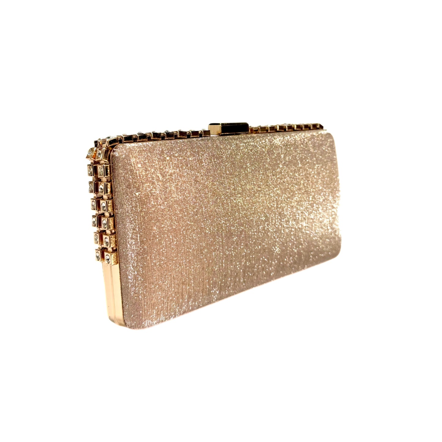 Shimmer Crystal Spike-Edge Clutch (Golden)