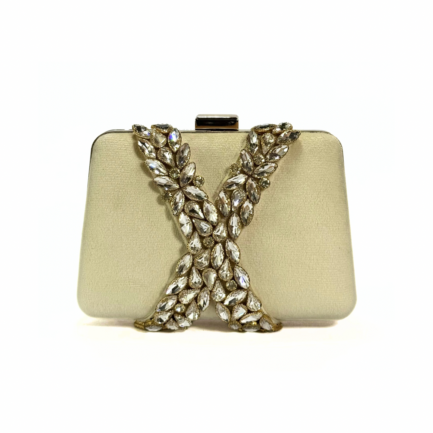 Majestic X Embelished Clutch (Beige)