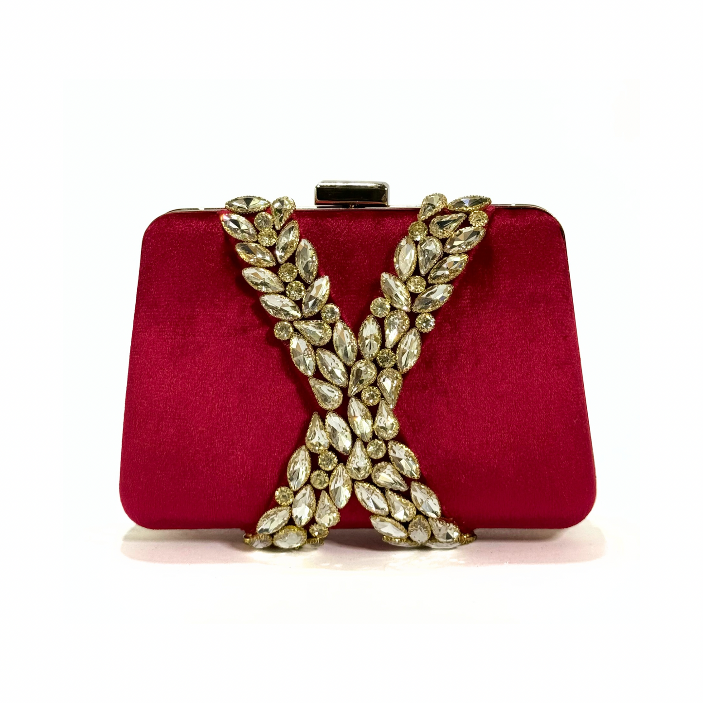 Majestic X Embelished Clutch (Maroon)