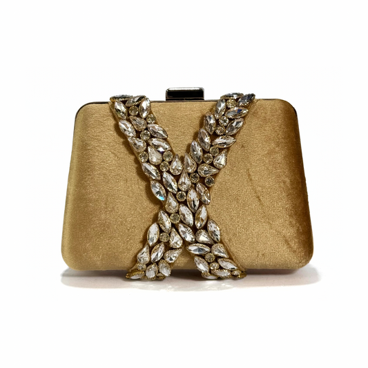 Majestic X Embelished Clutch (Golden)
