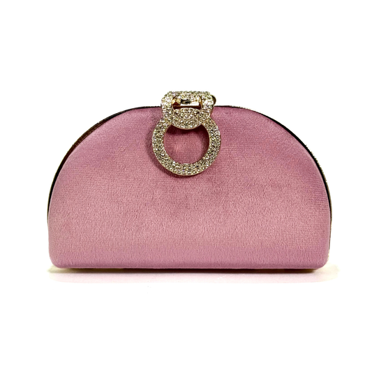 Elegant D Shape Clutch (Pink)