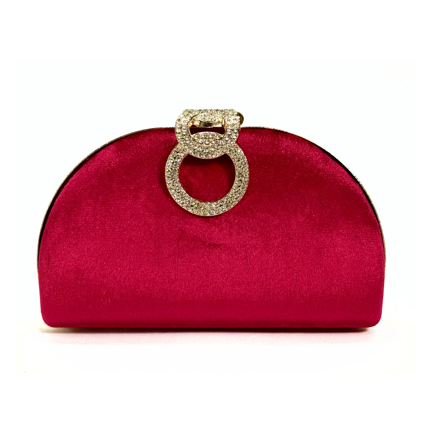 Elegant D Shape Clutch (Maroon)