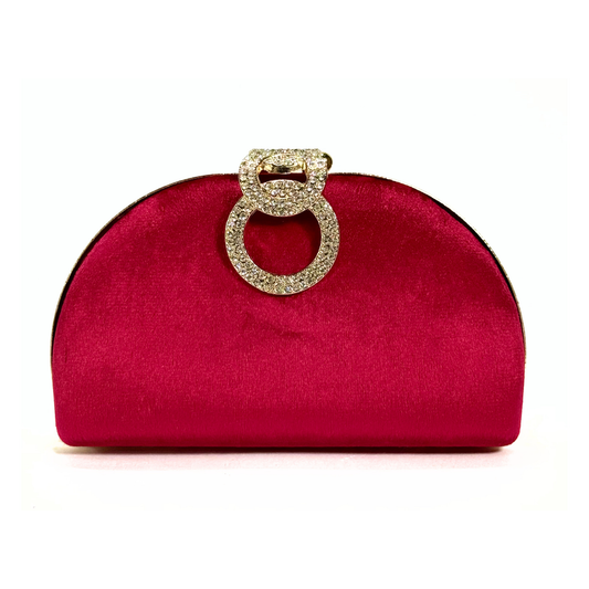 Elegant D Shape Clutch (Maroon)