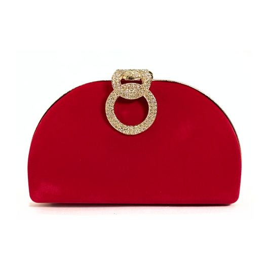 Elegant D Shape Clutch (Red)