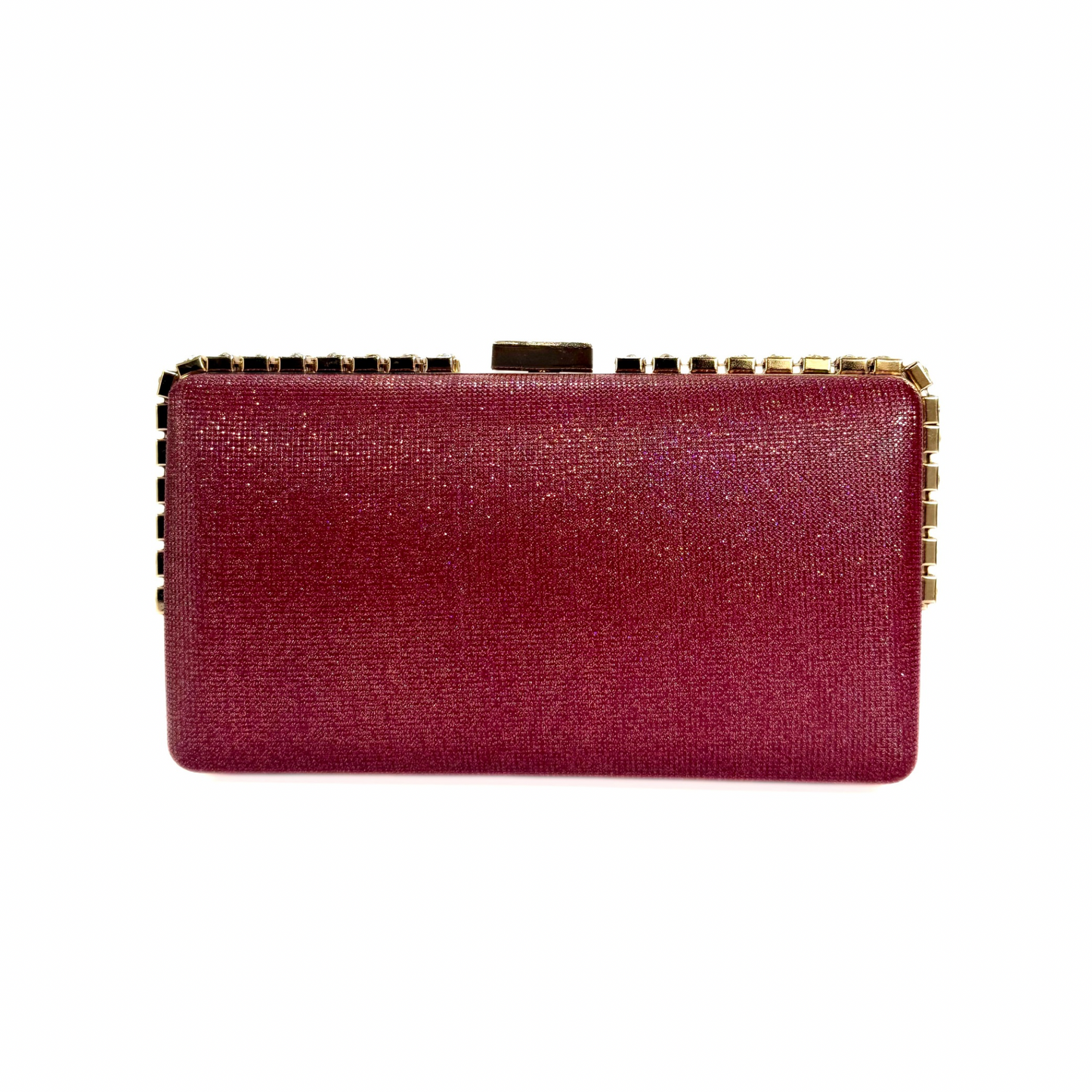 Shimmer Crystal Spike-Edge Clutch (Maroon)