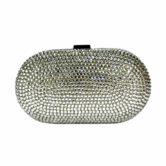 Luxury Oval Swarovski Clutch (Silver)
