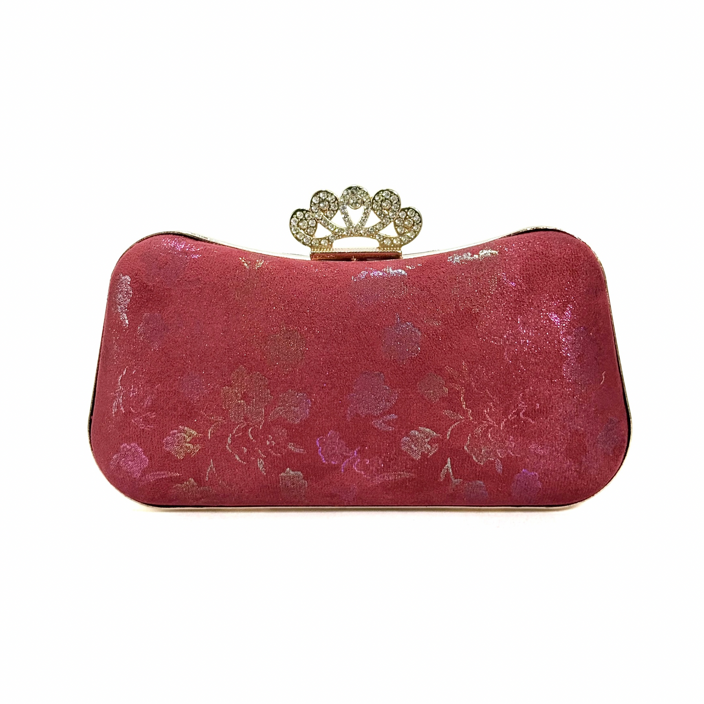 Floral Embossed Clutch (Maroon)