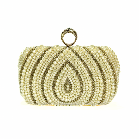 Radiant Pearl Ring Clutch (D2 Beige)