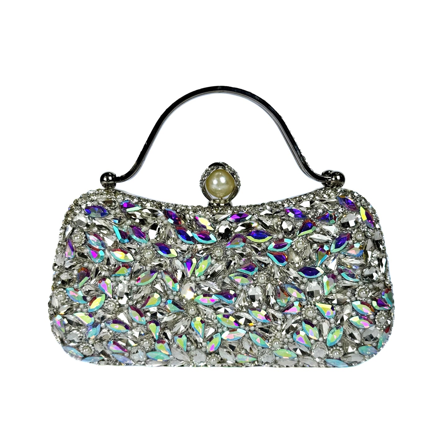 Glamorous Bridal Evening Clutch (Silver Multi)