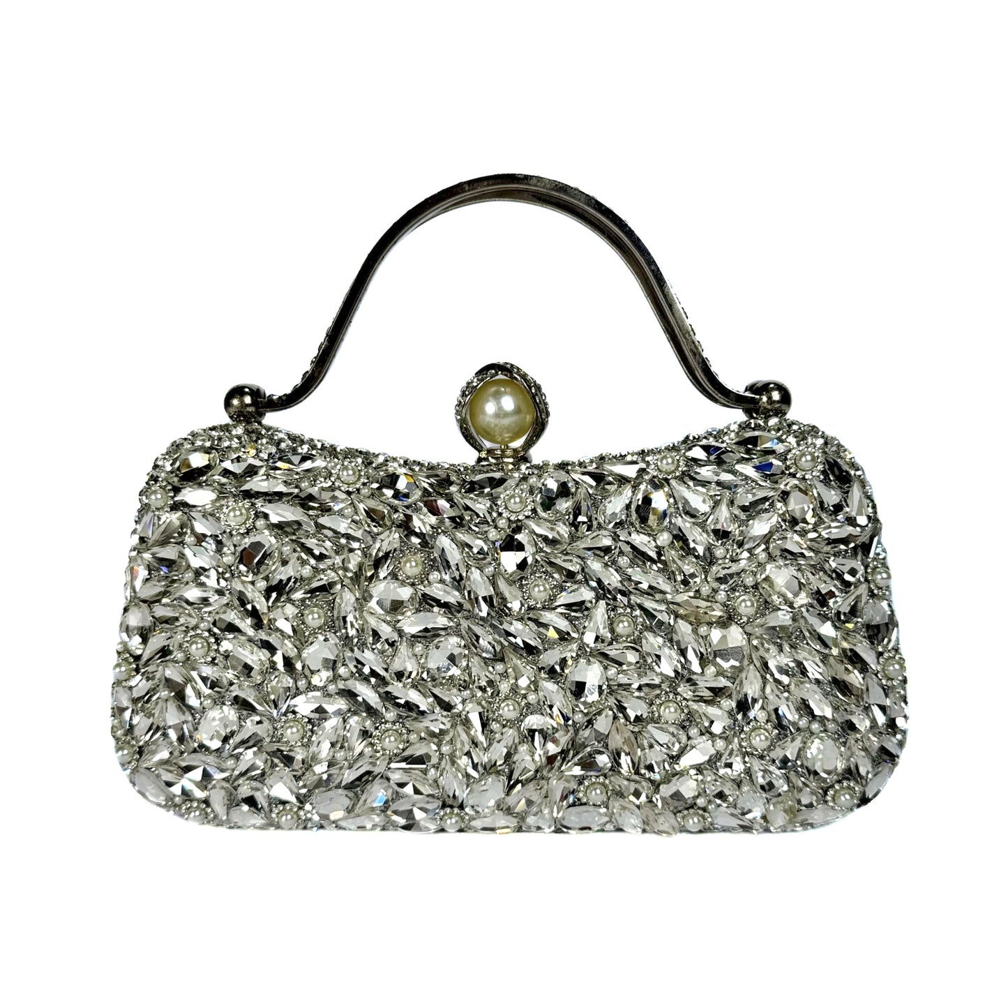 Glamorous Bridal Evening Clutch (Silver)