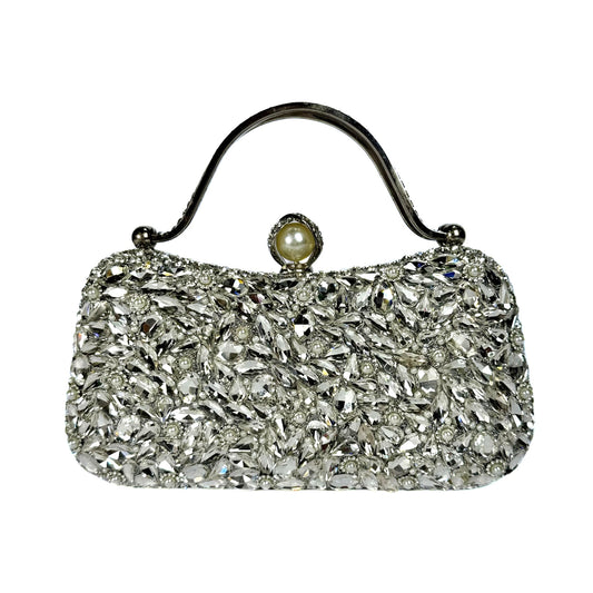 Glamorous Bridal Evening Clutch (Silver)
