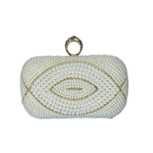 Radiant Pearl Ring Clutch (D4 White)