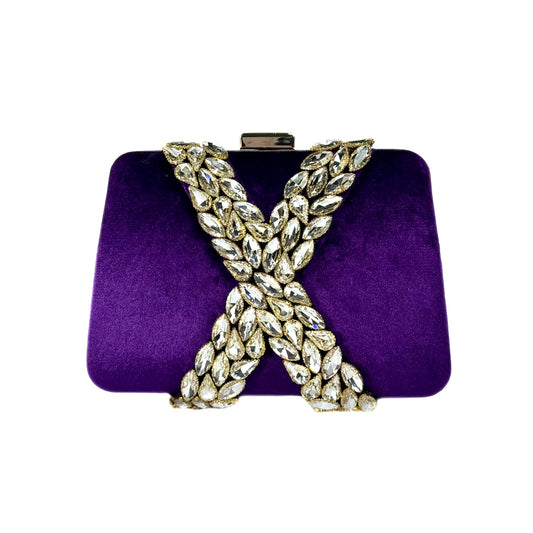 Majestic X Embelished Clutch (Purple)