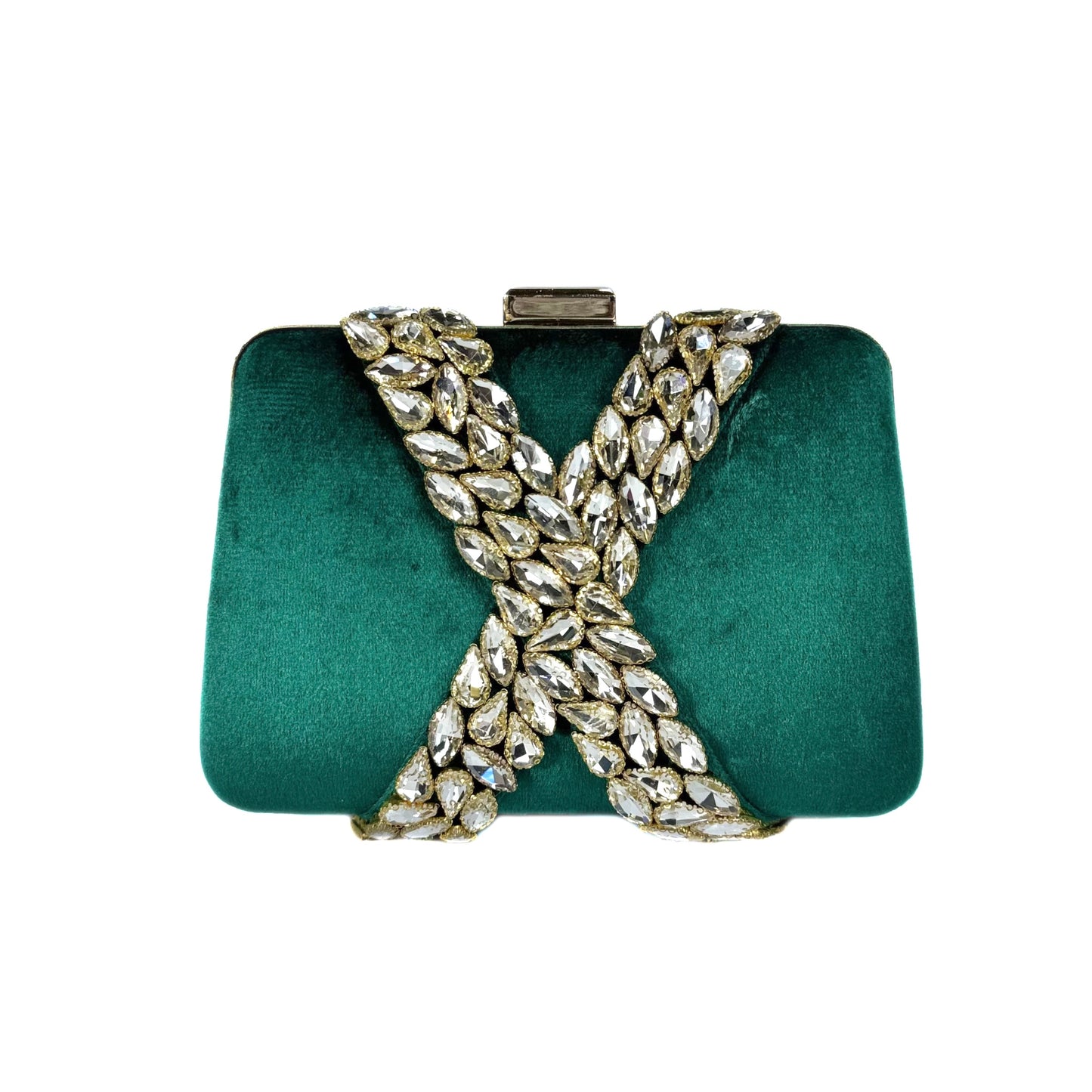 Majestic X Embelished Clutch (Green)