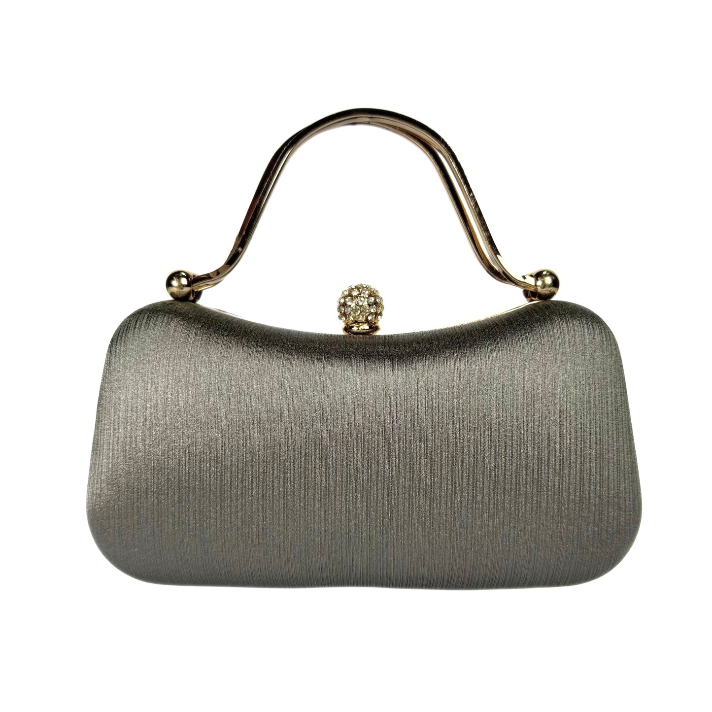 Crystal Sphere Clasp Clutch (Grey)
