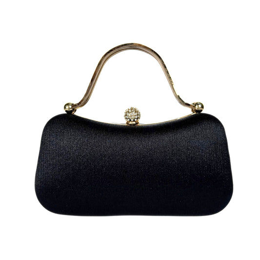 Crystal Sphere Clasp Clutch (Black)