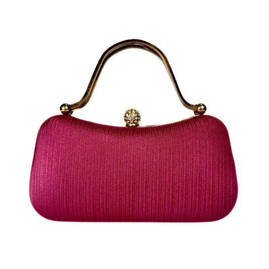 Crystal Sphere Clasp Clutch (Pink)