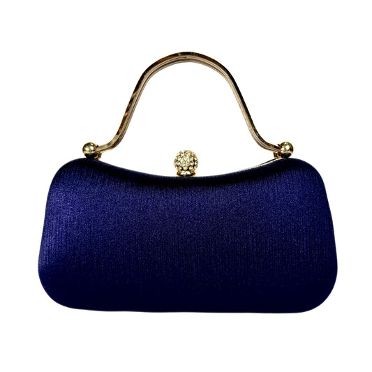 Crystal Sphere Clasp Clutch (Navy blue)