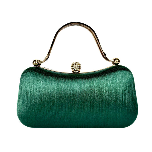 Crystal Sphere Clasp Clutch (Green)