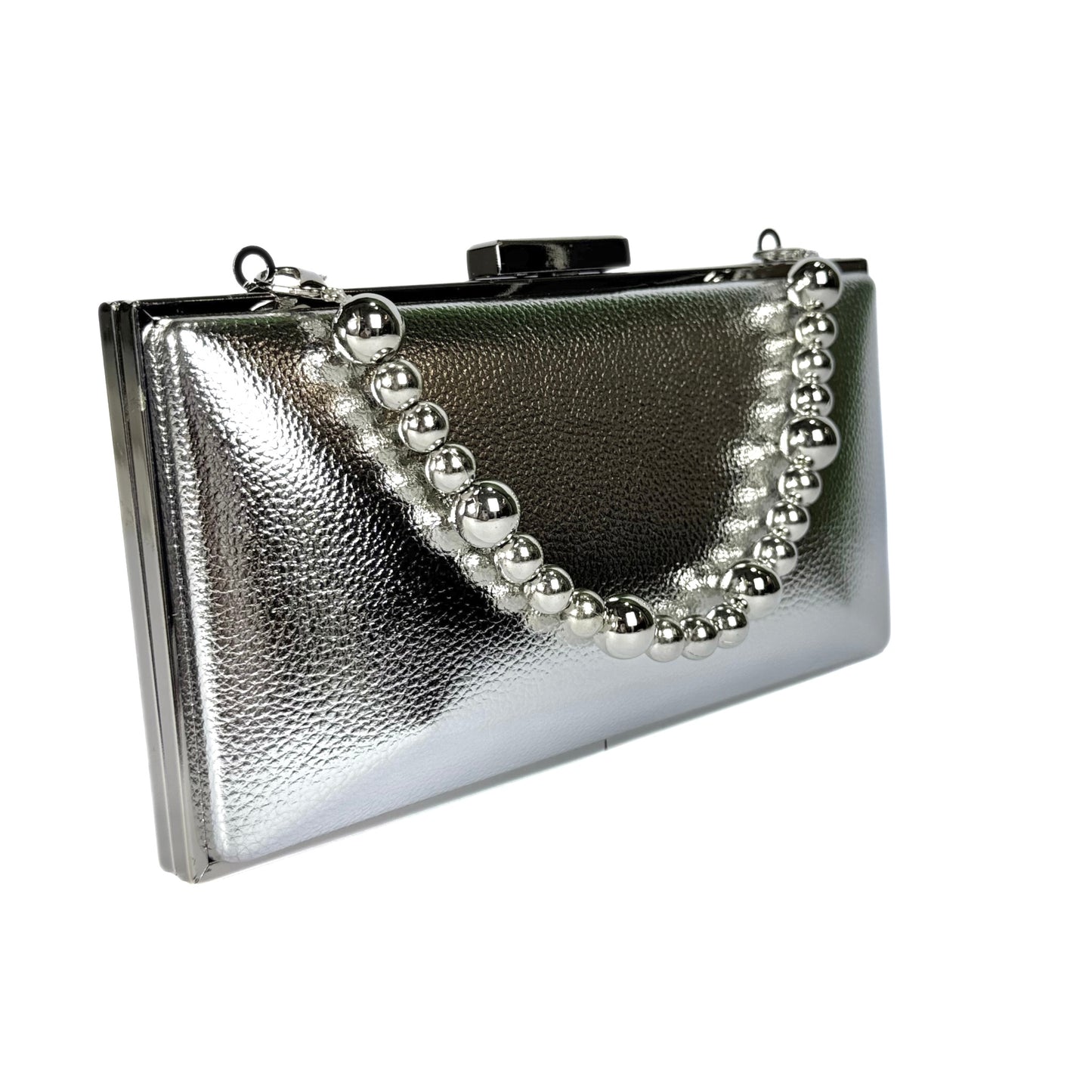 Silver Glow Luxe Clutch