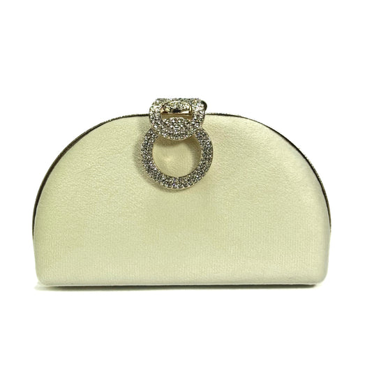 Elegant D Shape Clutch (Beige)